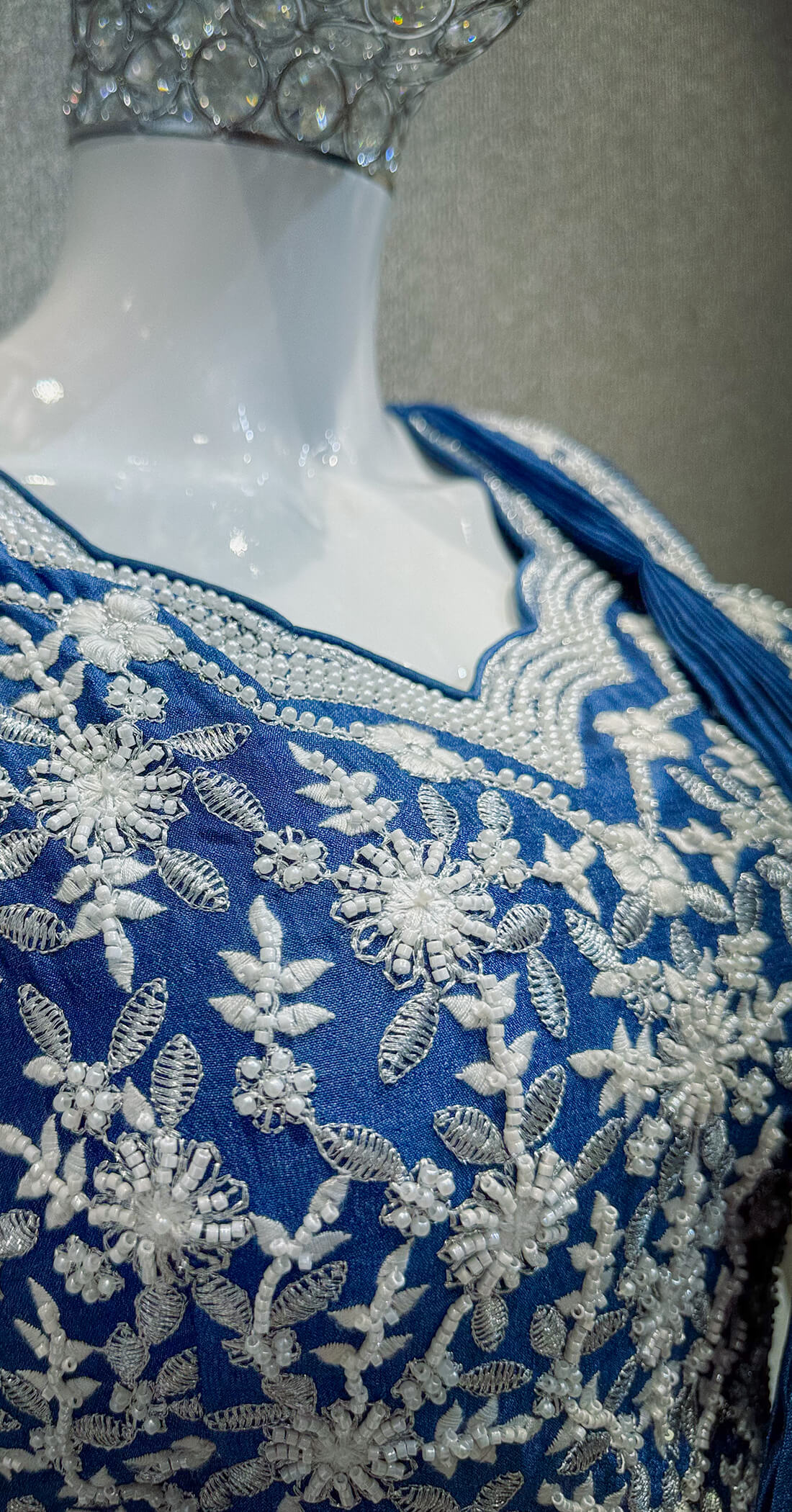 Draped Skirt with Top - Blue