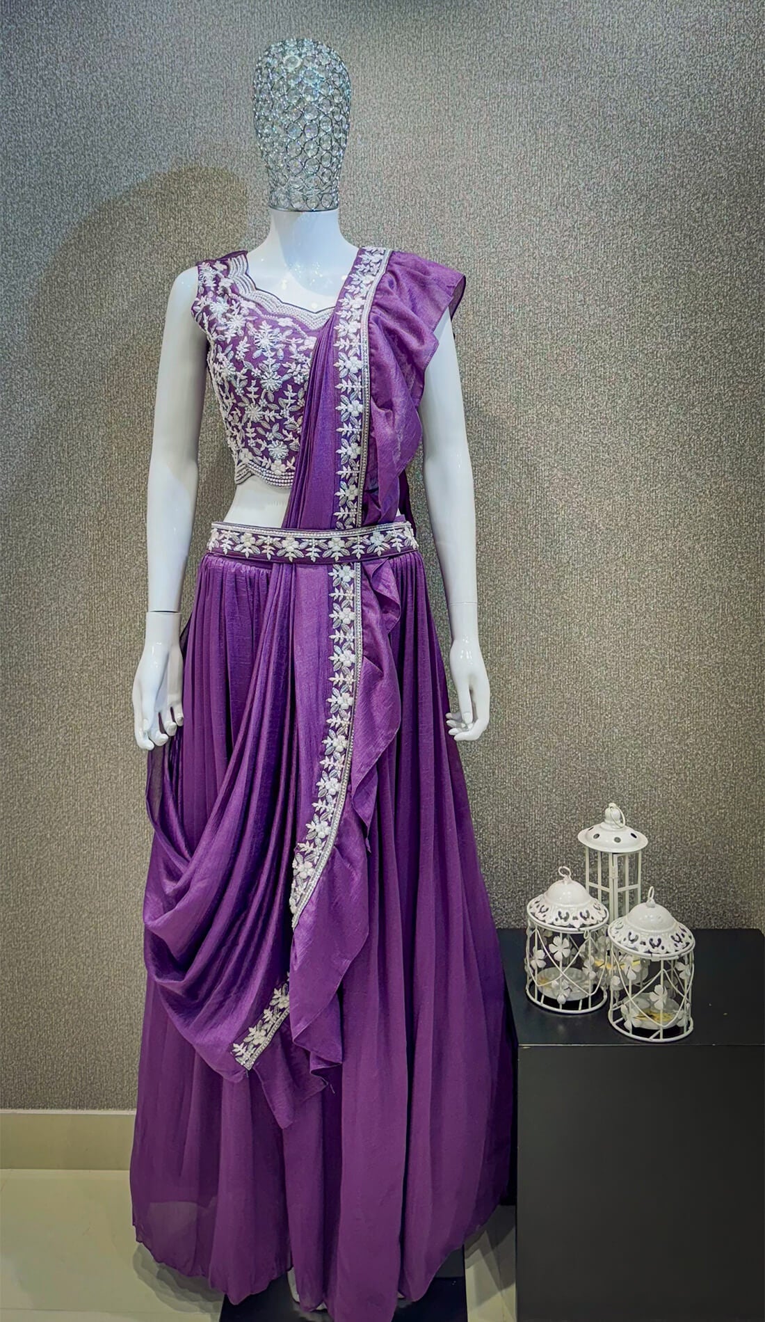 Draped Skirt with Top - Grape
