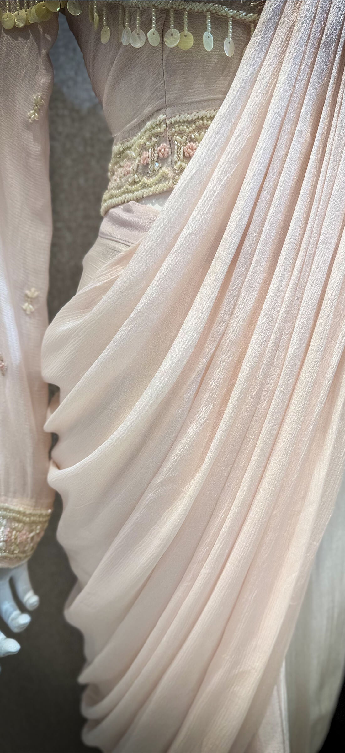 Draped Saree with Embellished Blouse