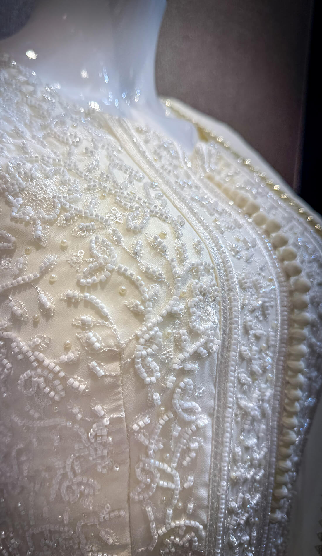 Embellished Work Anarkali 3-peice - Half White