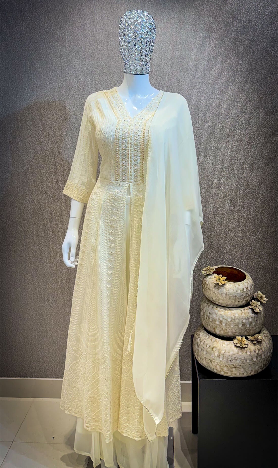 Embroidery Work Anarkali 3-peice - Tahuna Sands