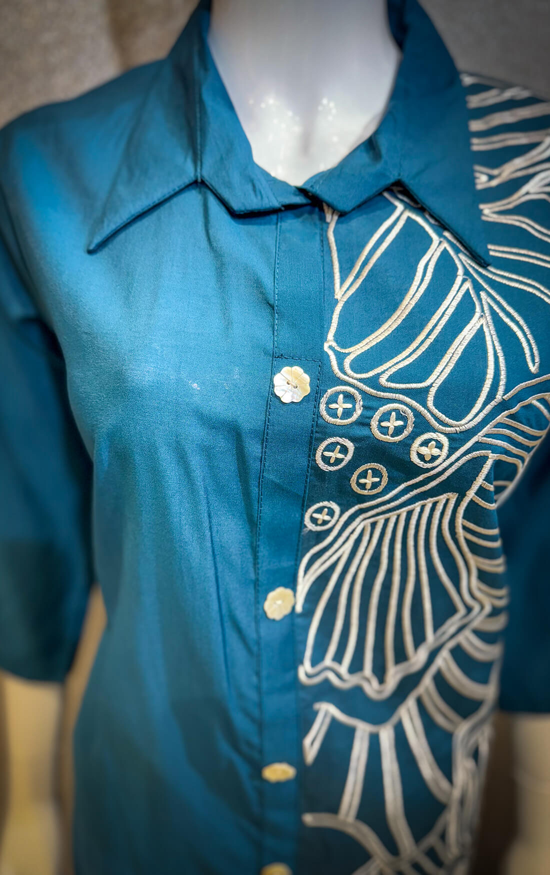 Embroidery Thread Work -Blue