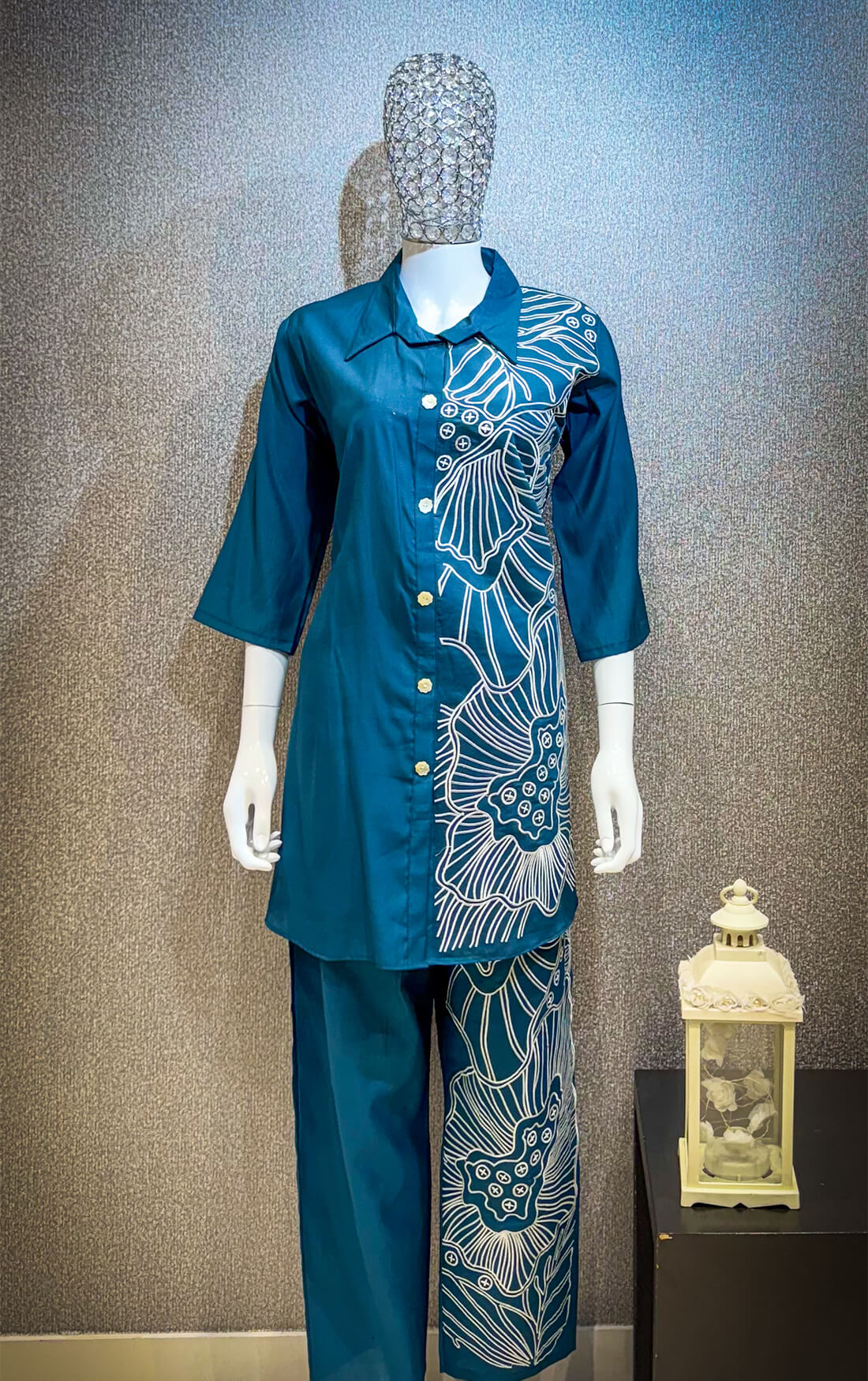 Embroidery Thread Work -Blue