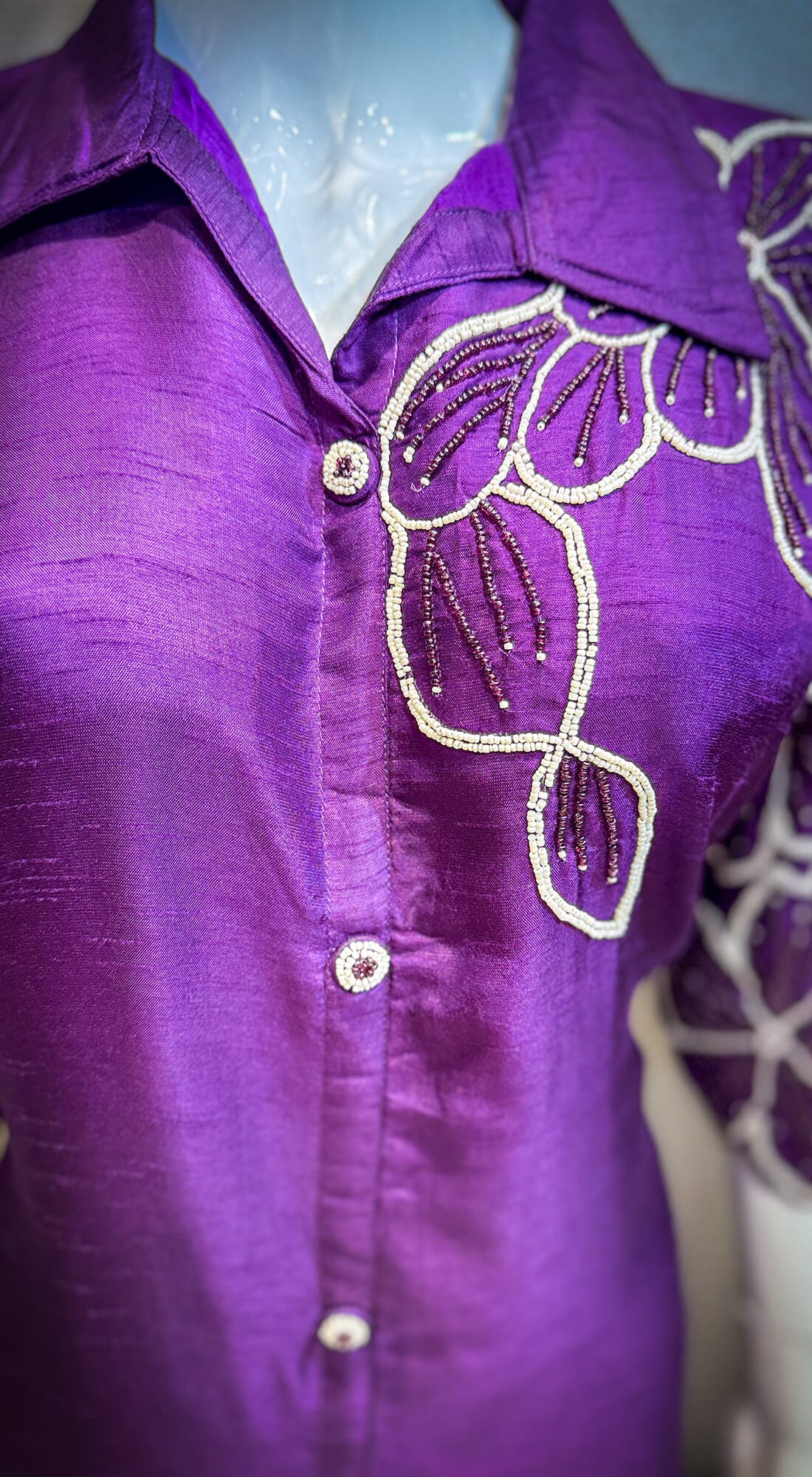 Embellished Hand Work - Dark Lavender
