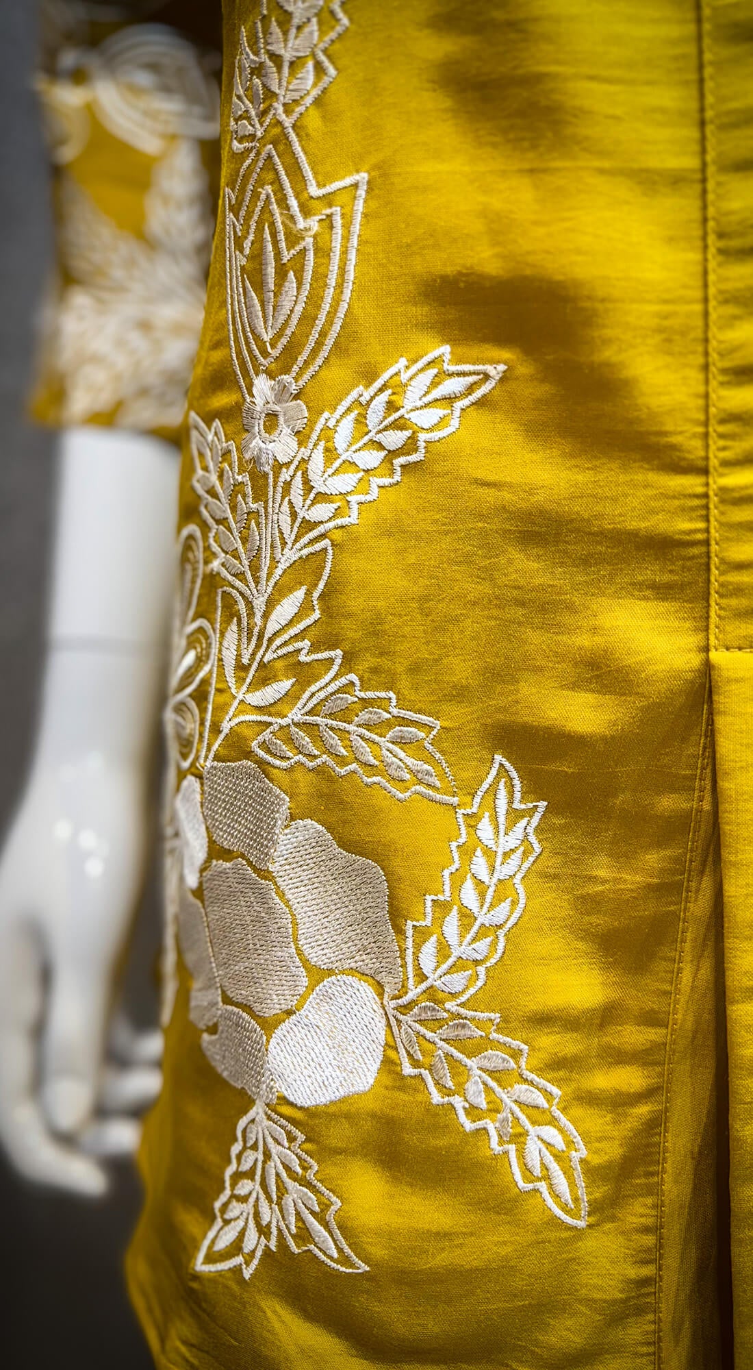 Embroidery Thread Work - Mustard Yellow