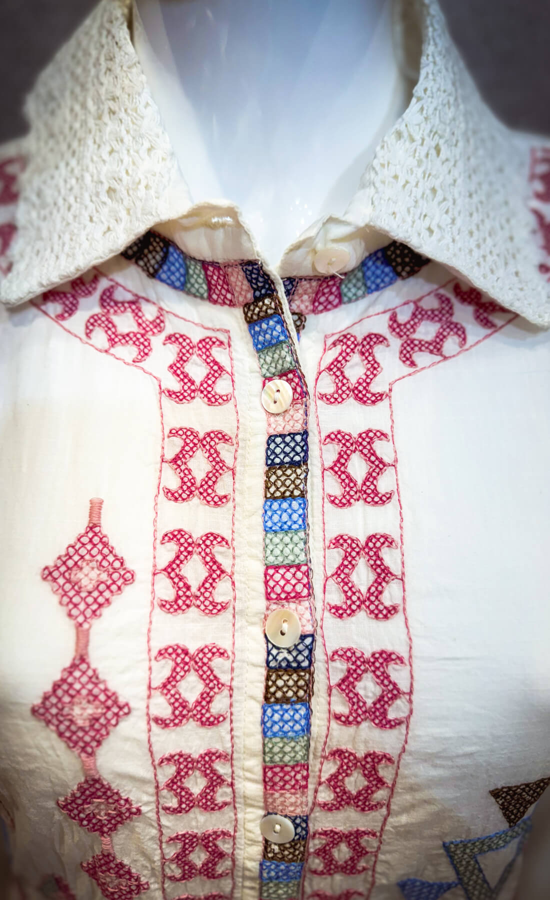 Embroidery Thread Work - Off White