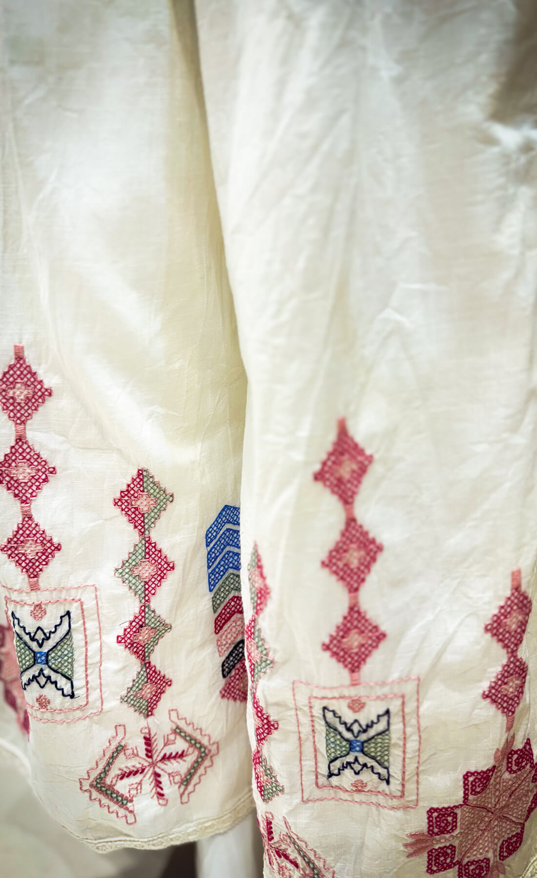 Embroidery Thread Work - Off White