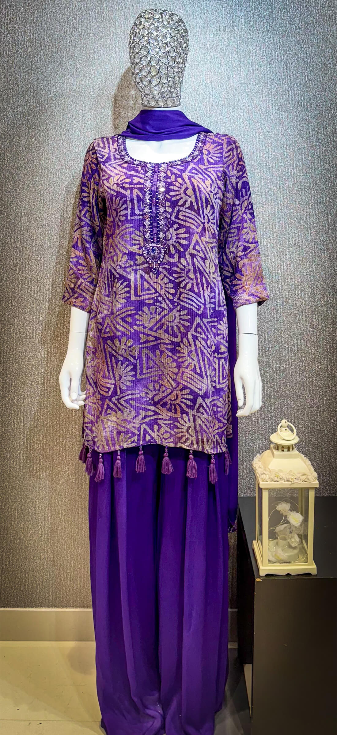 Embellished Straight 3-peice with Dupatta