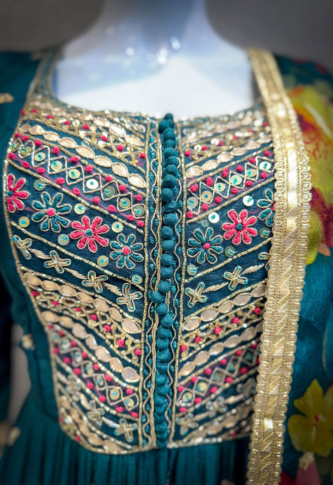 Embroidery Work 3 piece - Blue Lagoon