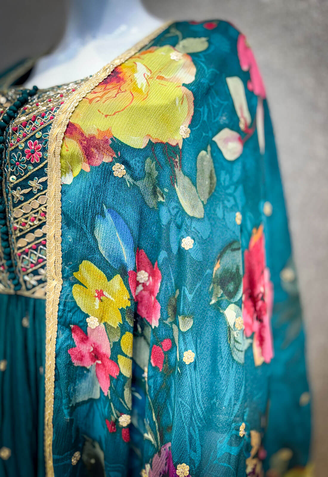 Embroidery Work 3 piece - Blue Lagoon