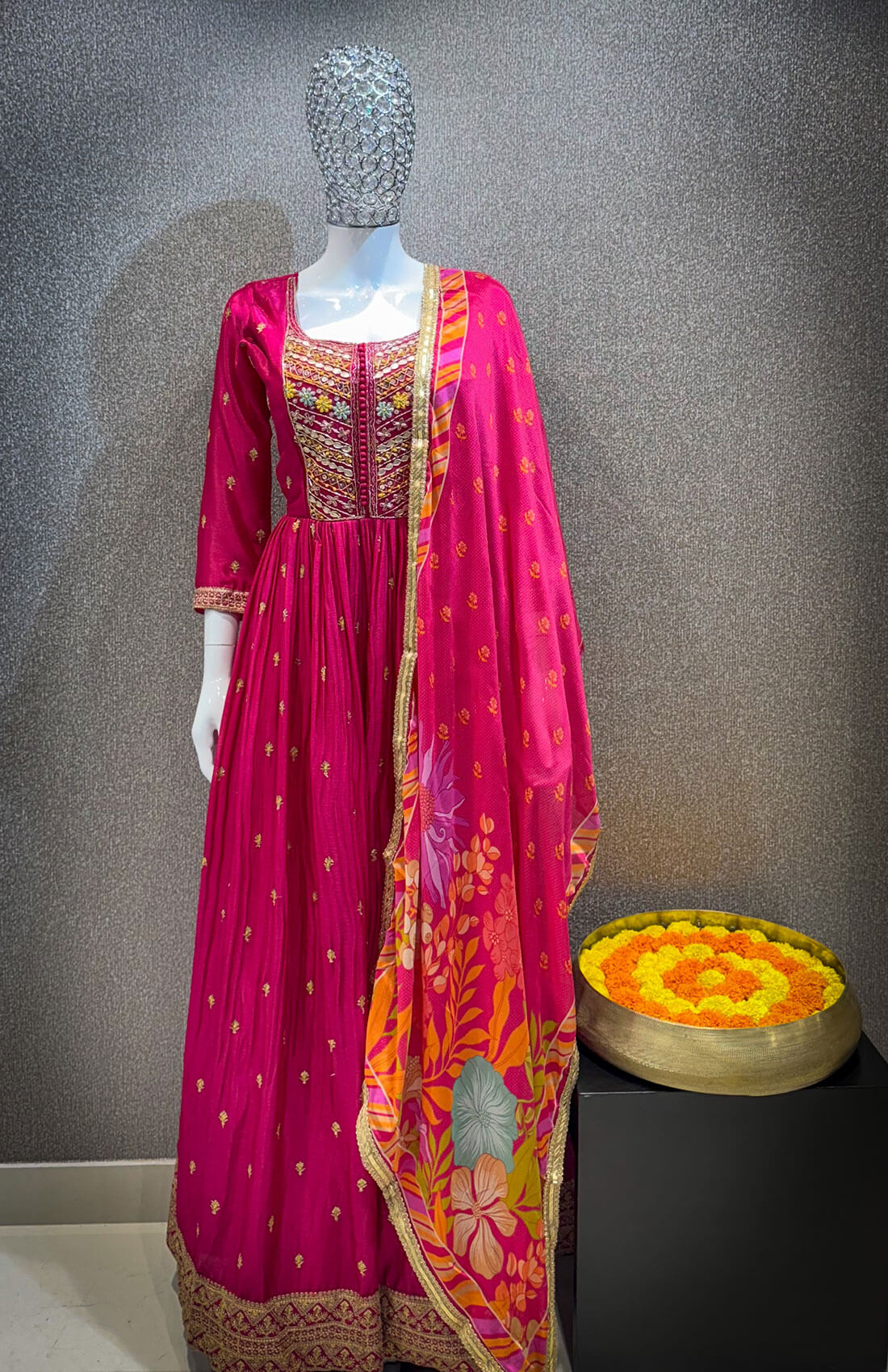 Embroidery Work 3 piece - Pink