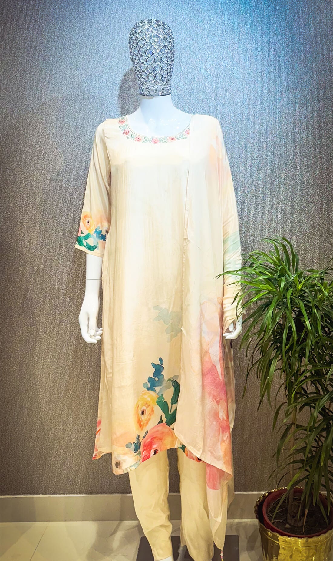 Embellished Work 3piece - Antique White