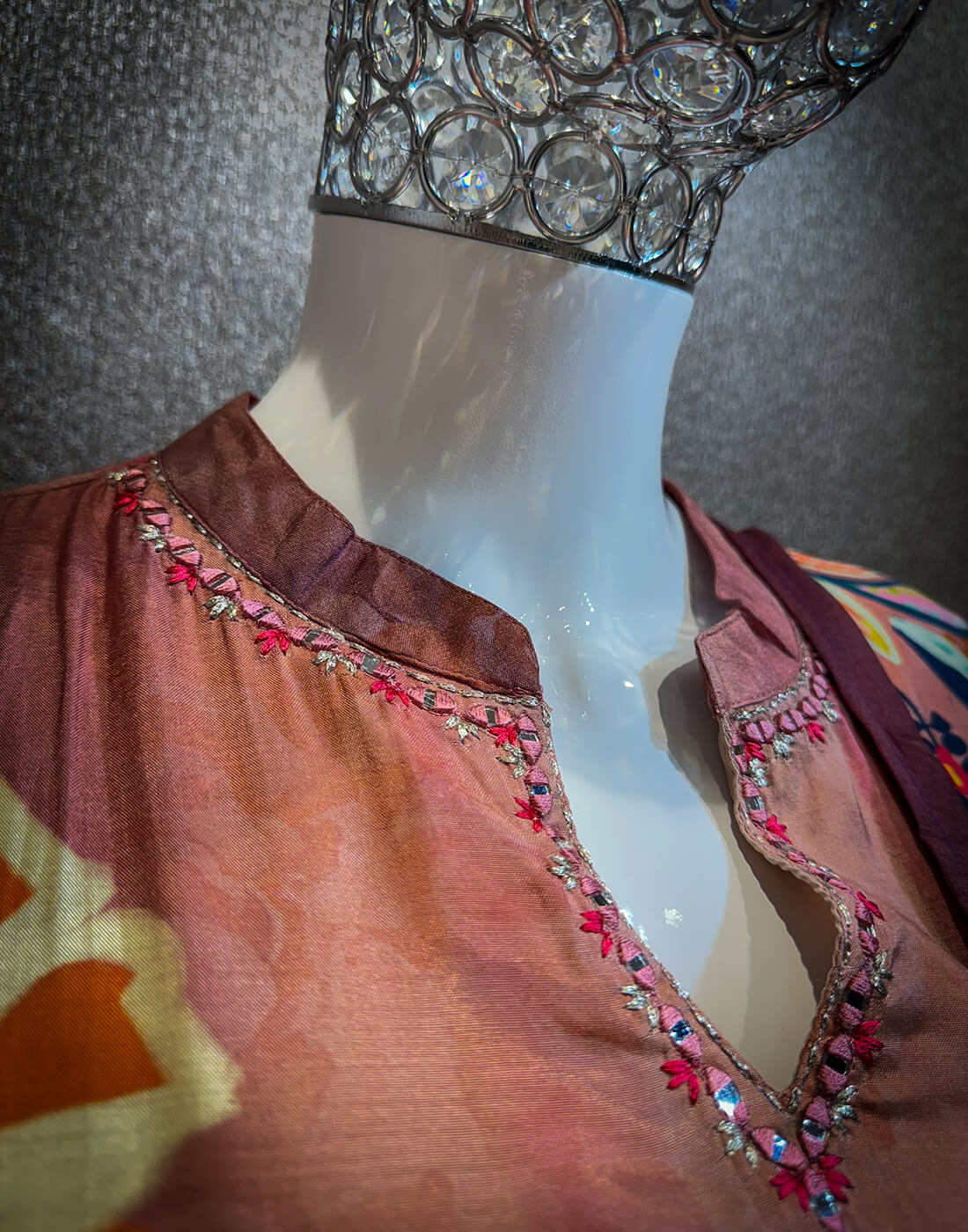 Embellished Work 3piece - Brownish Pink