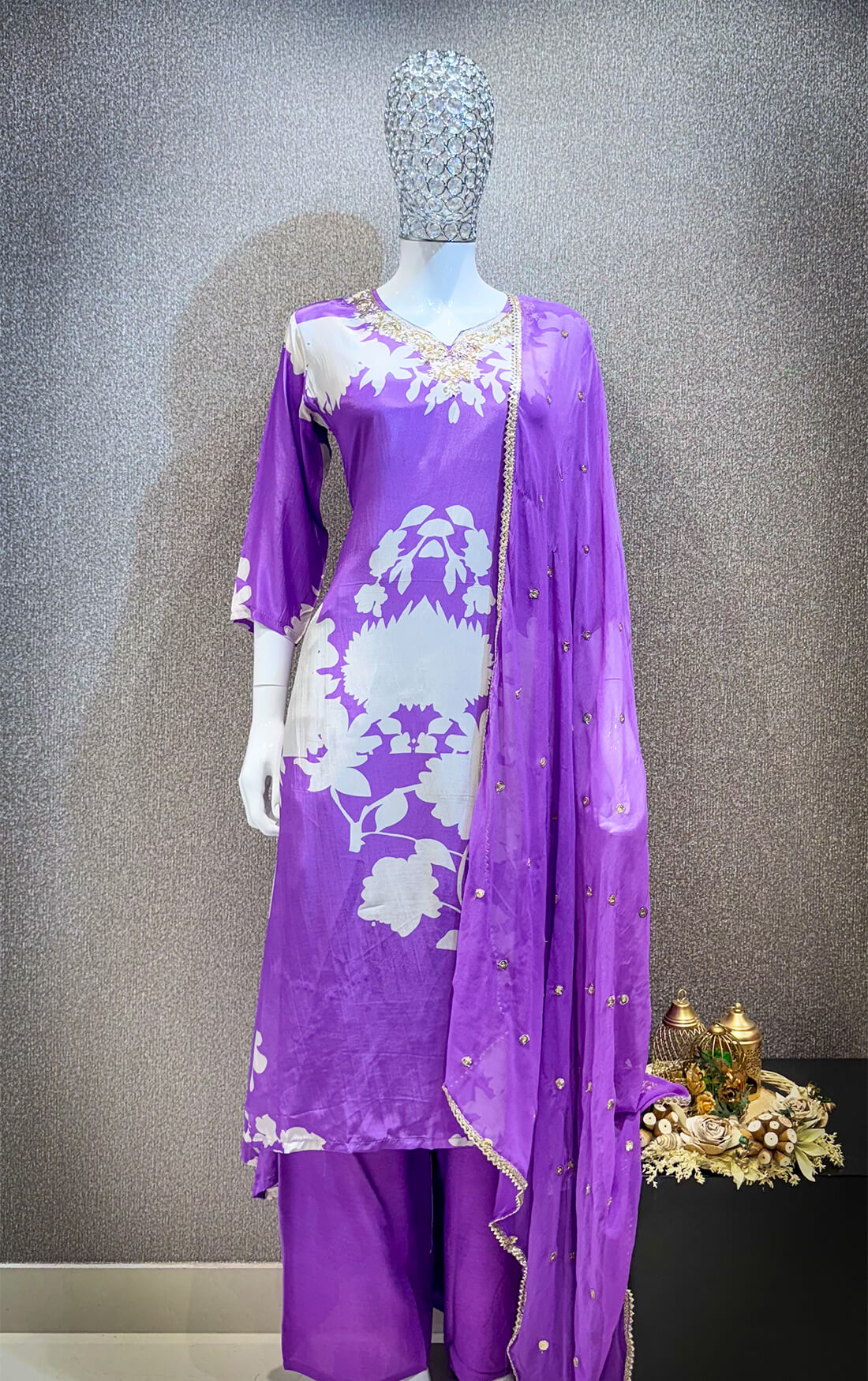 Embellished Work 3piece -  Dark Orchid