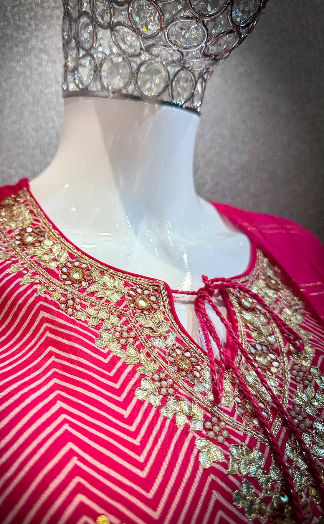 Embellished Work 3piece - Dark Pink
