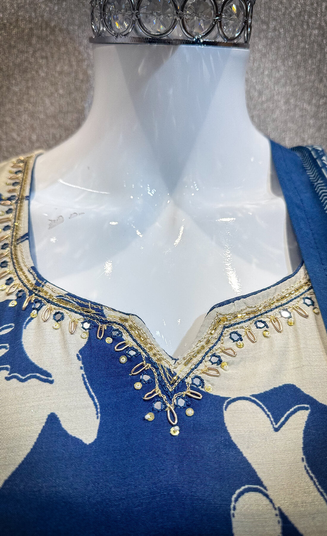 Embellished Work 3piece -  Deep Sea Blue