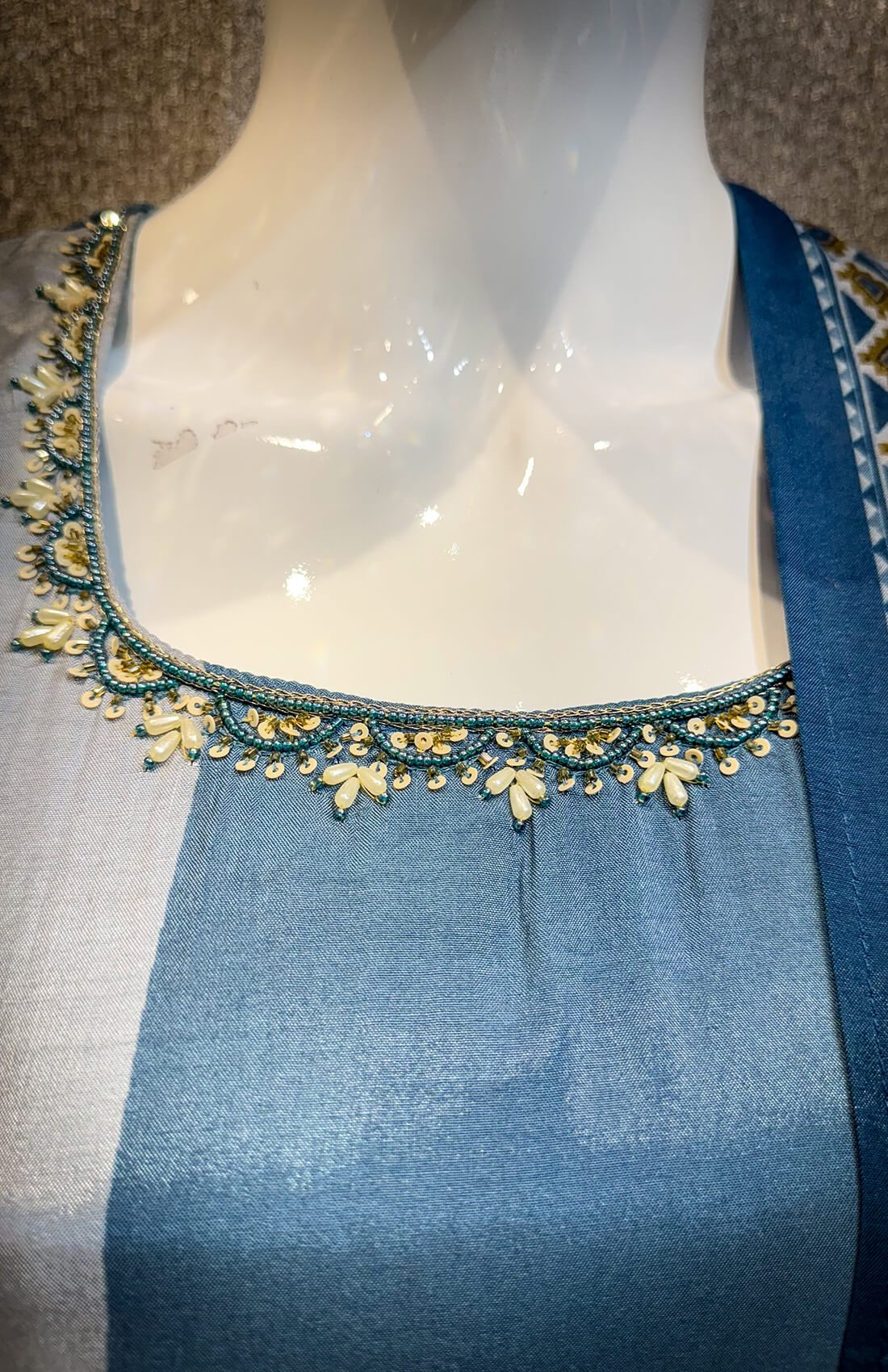 Embellished Work 3piece -  Flat Blue