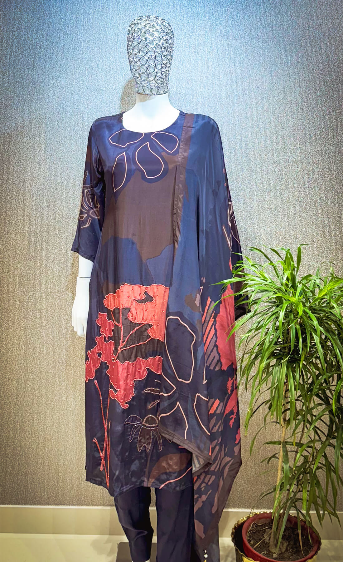 Embellished Work 3piece - Grayish Blue