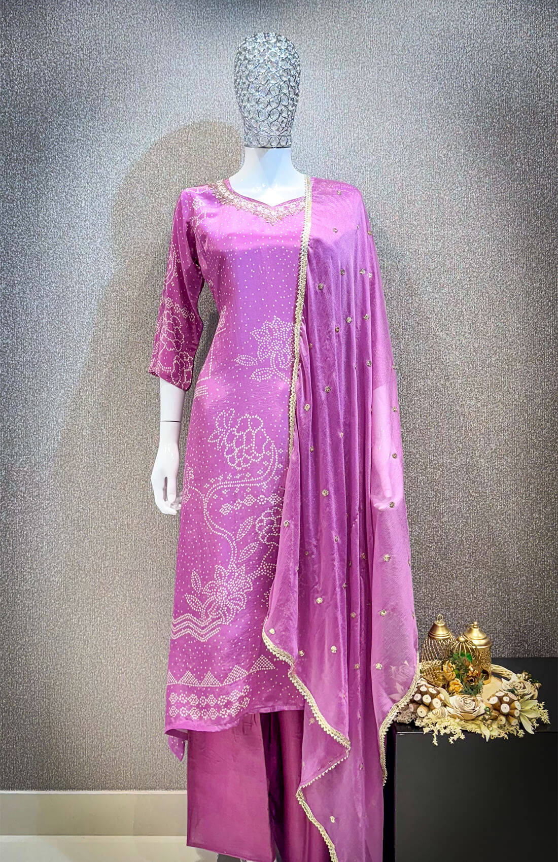 Embellished Work 3piece - Lavender Pink