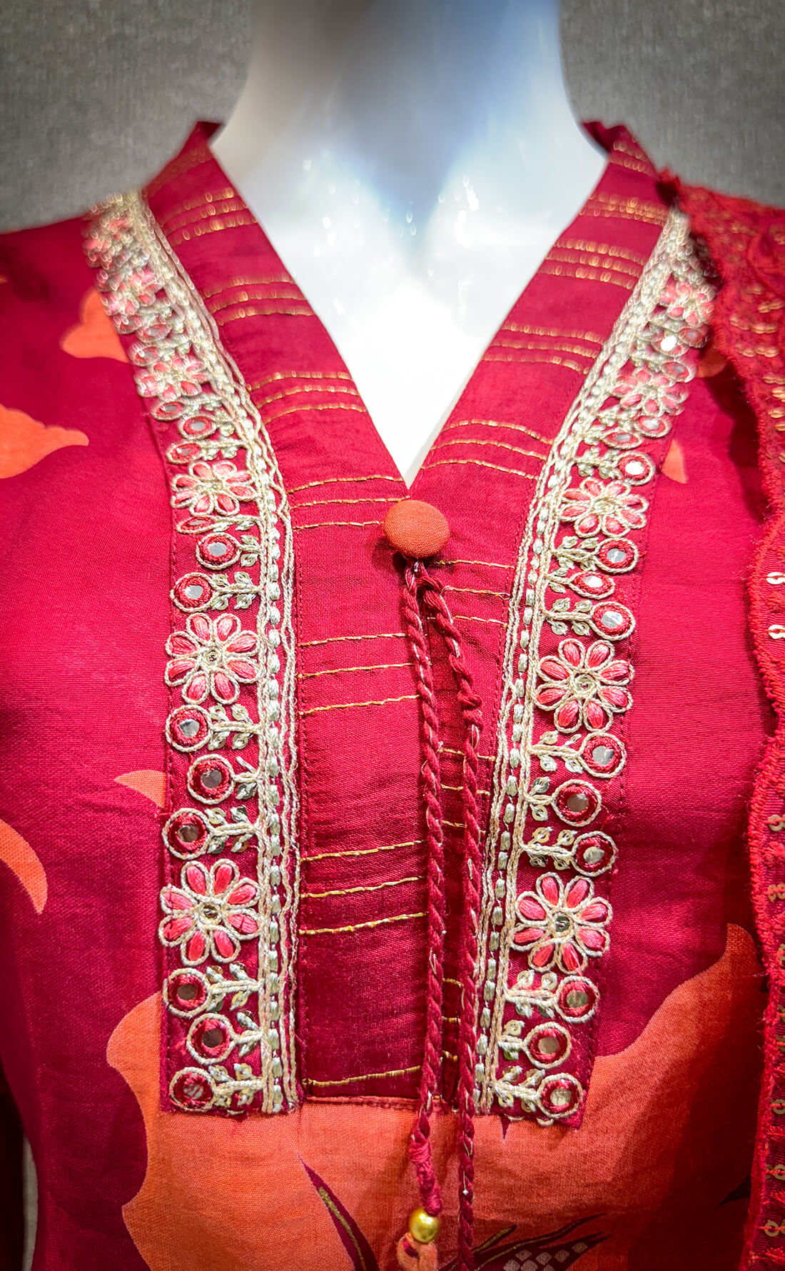 Embellished Work 3piece -  Milano Red