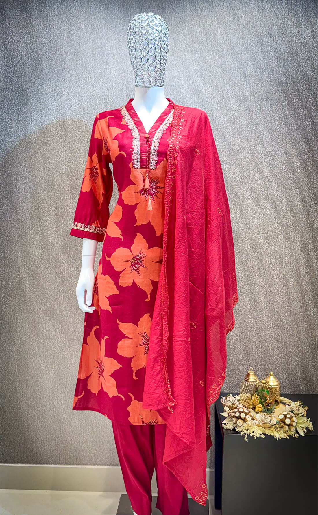Embellished Work 3piece -  Milano Red