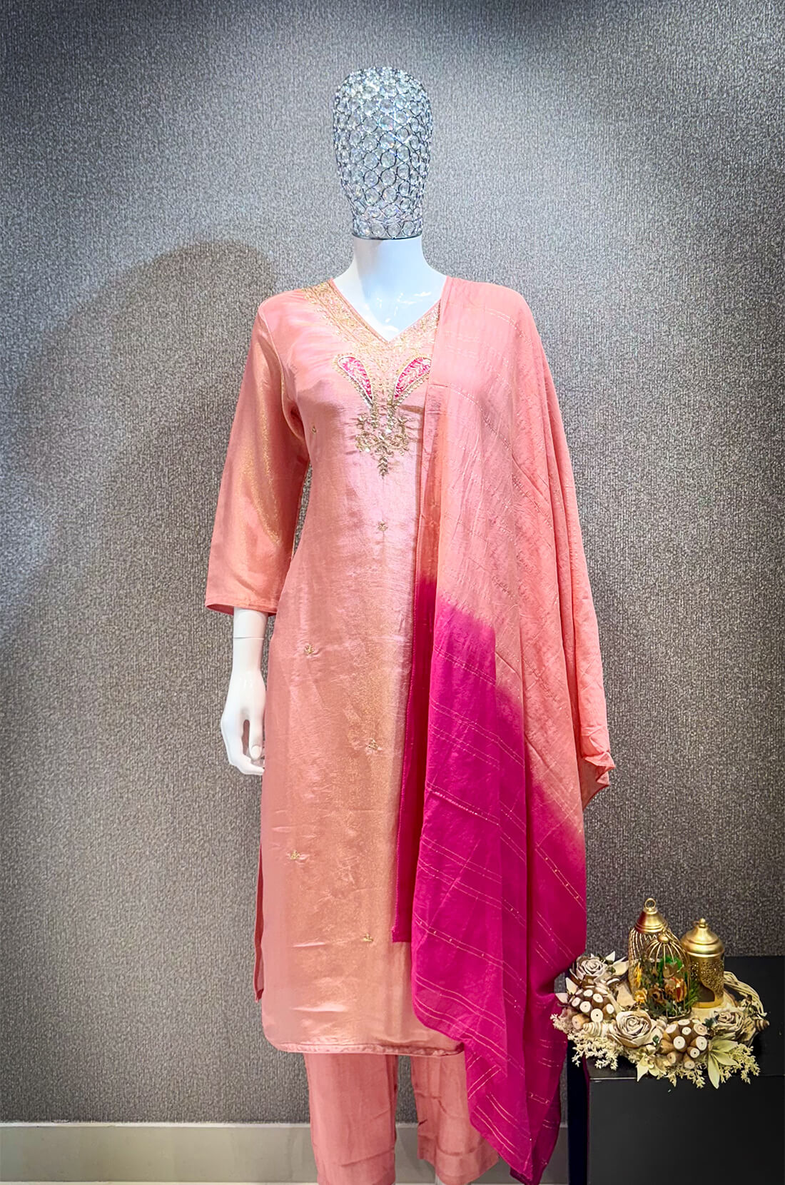 Embellished Work 3piece - Peach