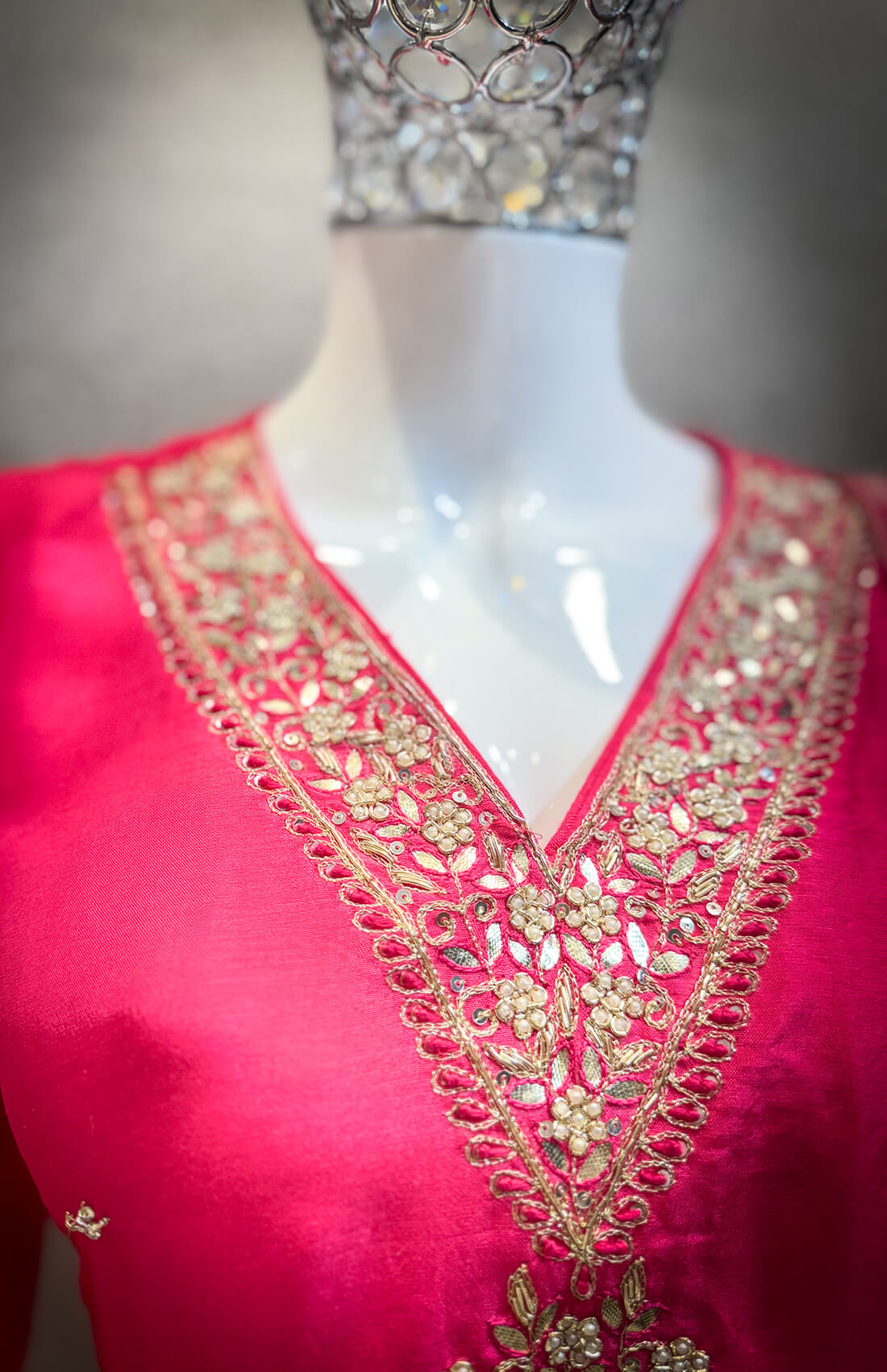 Embellished Work 3piece - Pinkish Red