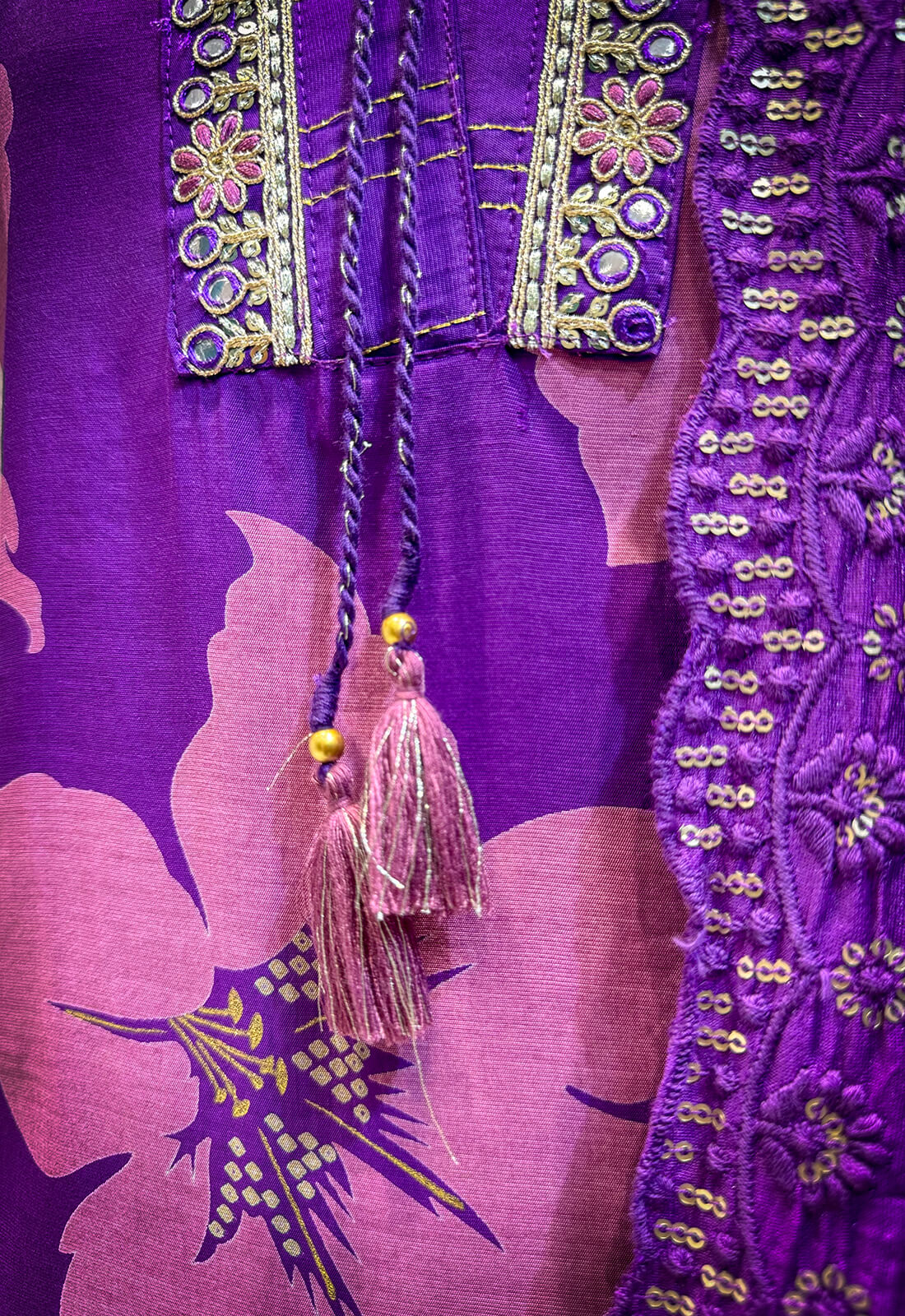 Embellished Work 3piece -  Purple