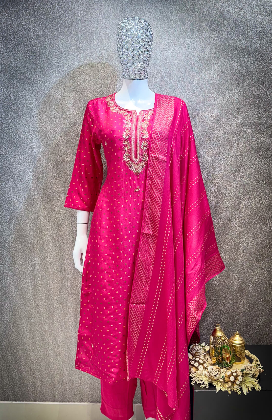 Embellished Work 3piece - Razberry Pink