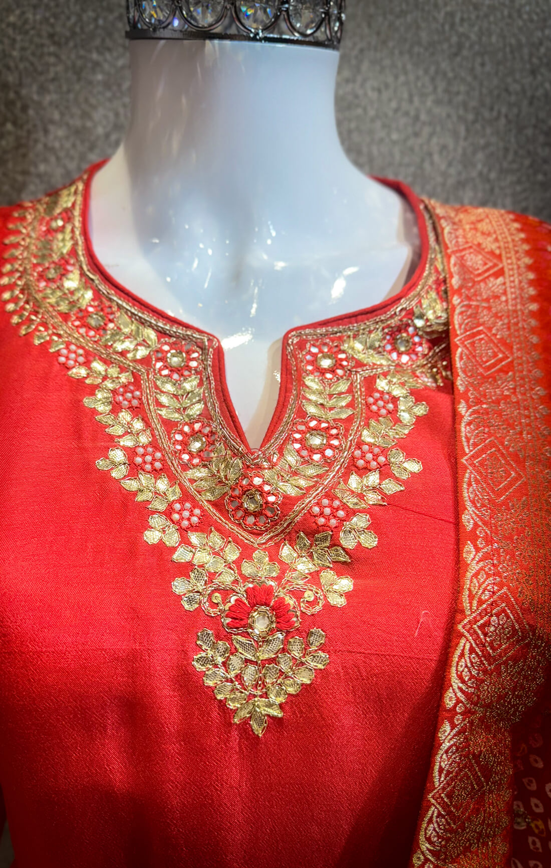 Embellished Work 3piece - Dark Red
