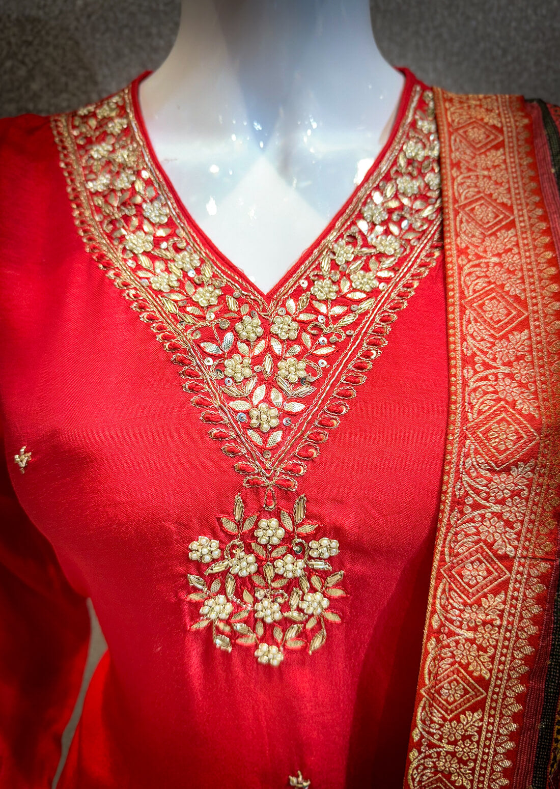 Embellished Work 3piece - Torch Red