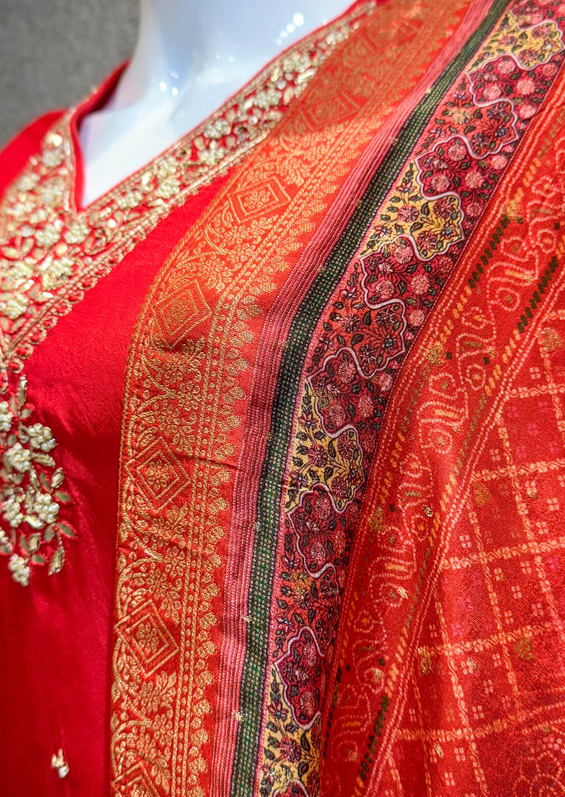 Embellished Work 3piece - Torch Red