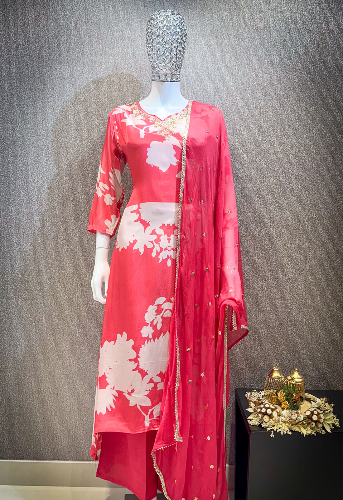 Embellished Work 3piece -  Warm Pink