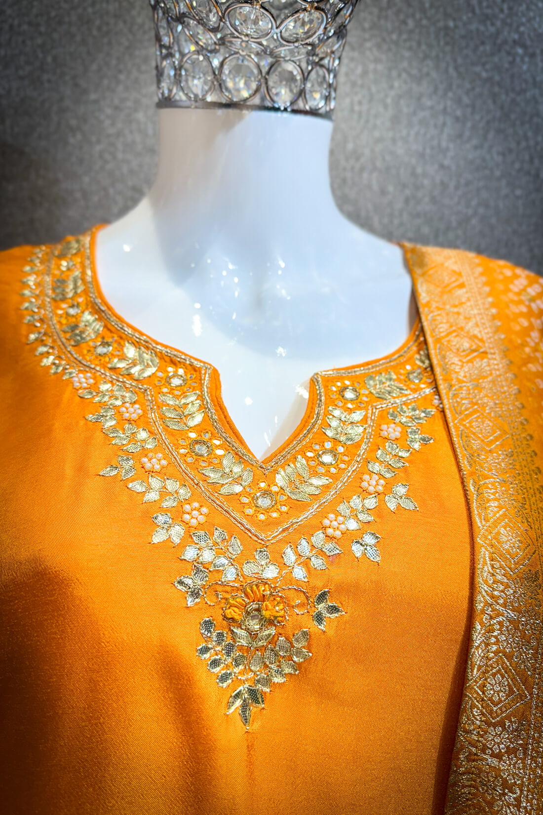 Embellished Work 3piece - Yellowish Orange