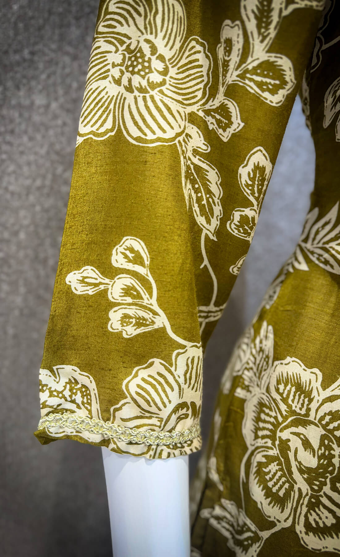 Embellished Work Printed  3piece - Olive Green