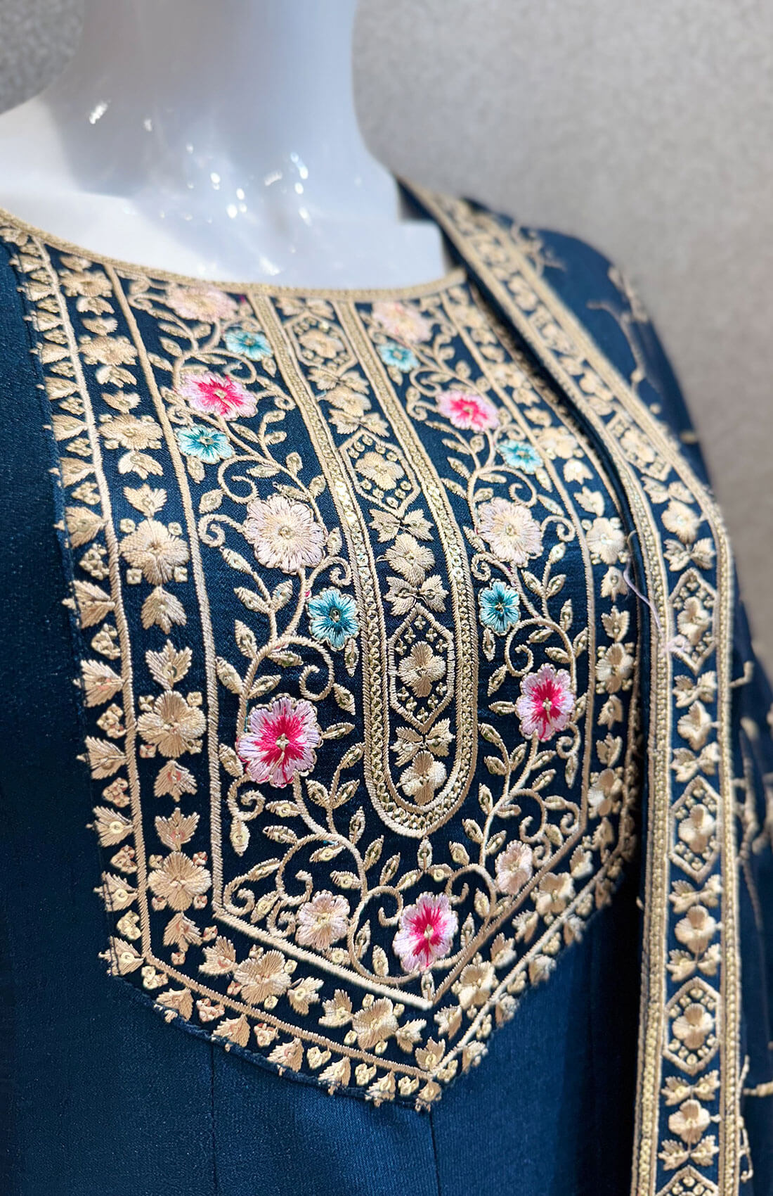 Embroidery Work 3 piece - Blue