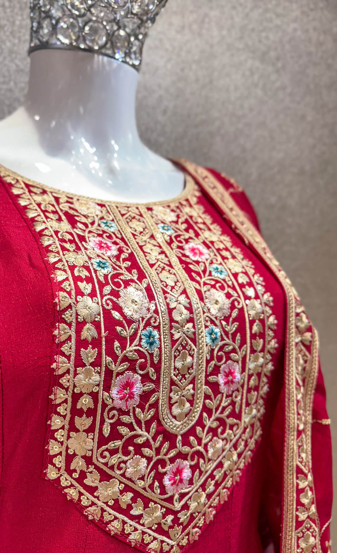 Embroidery Work 3 piece - Red