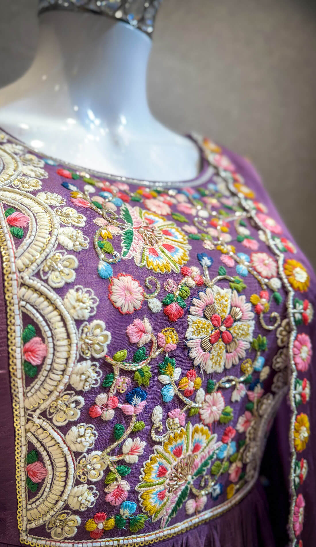 Embroidery Work 3 piece - Deep Lilac