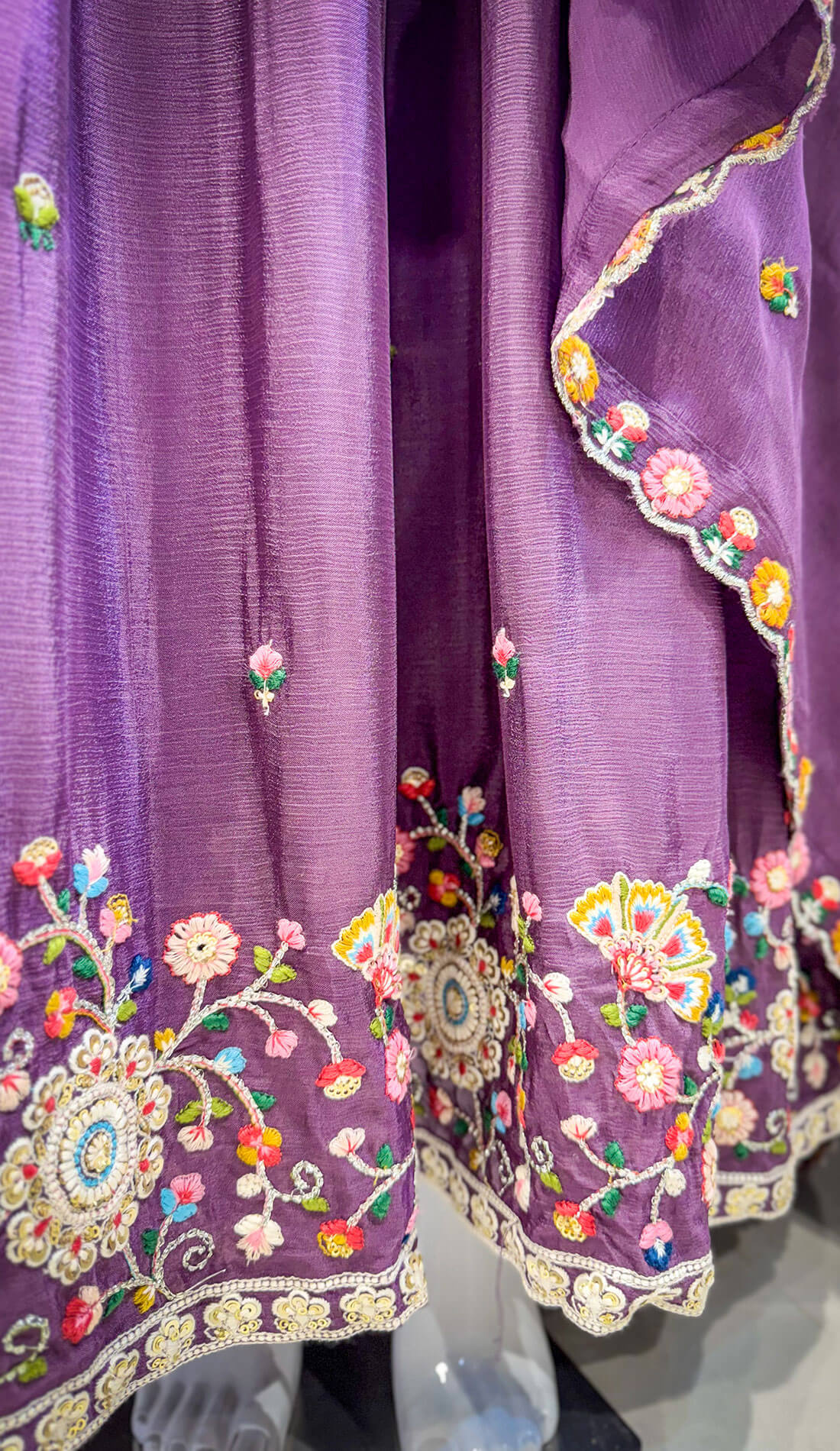 Embroidery Work 3 piece - Deep Lilac