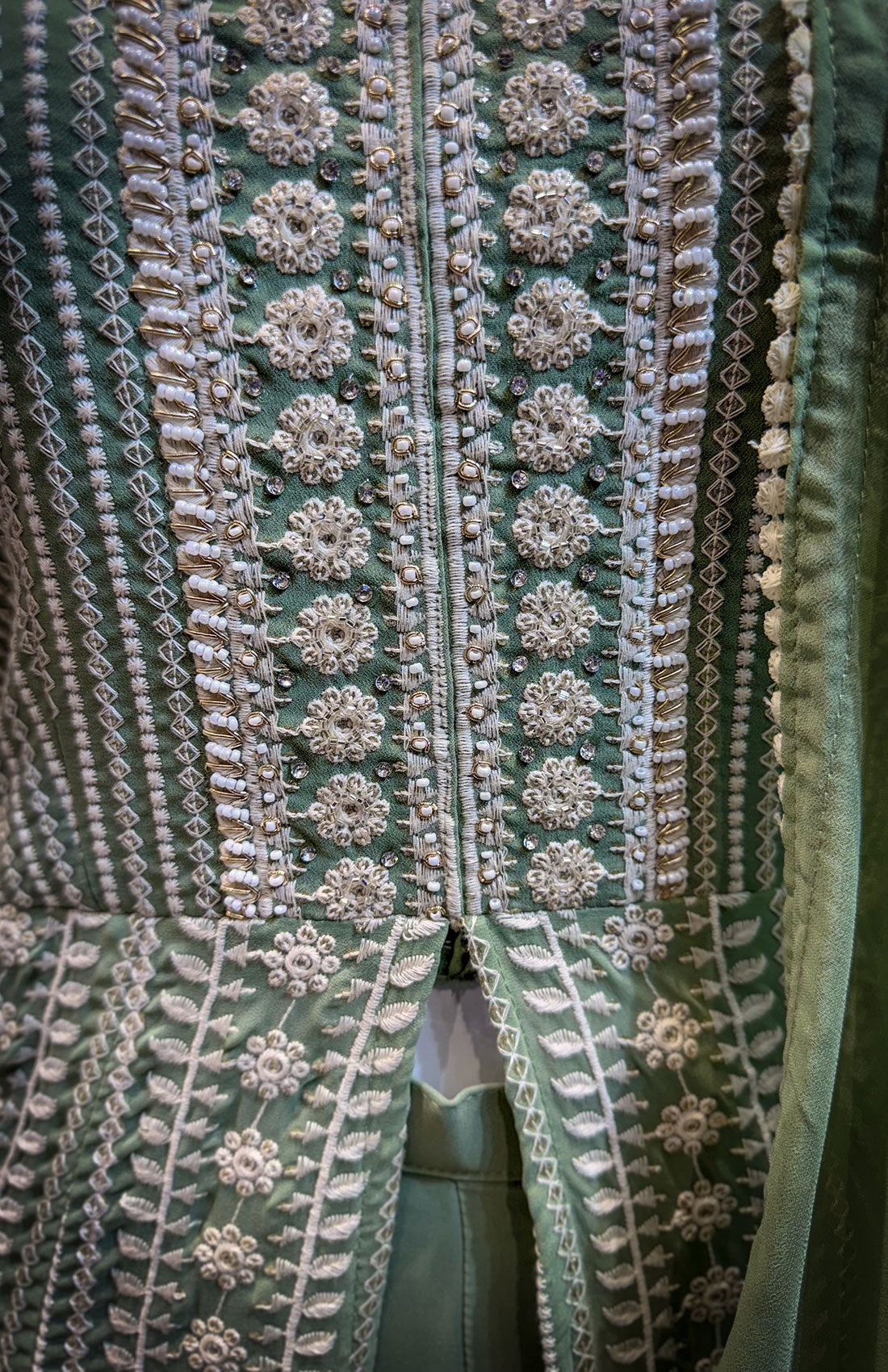Embroidery Work Anarkali 3-peice - Olivine