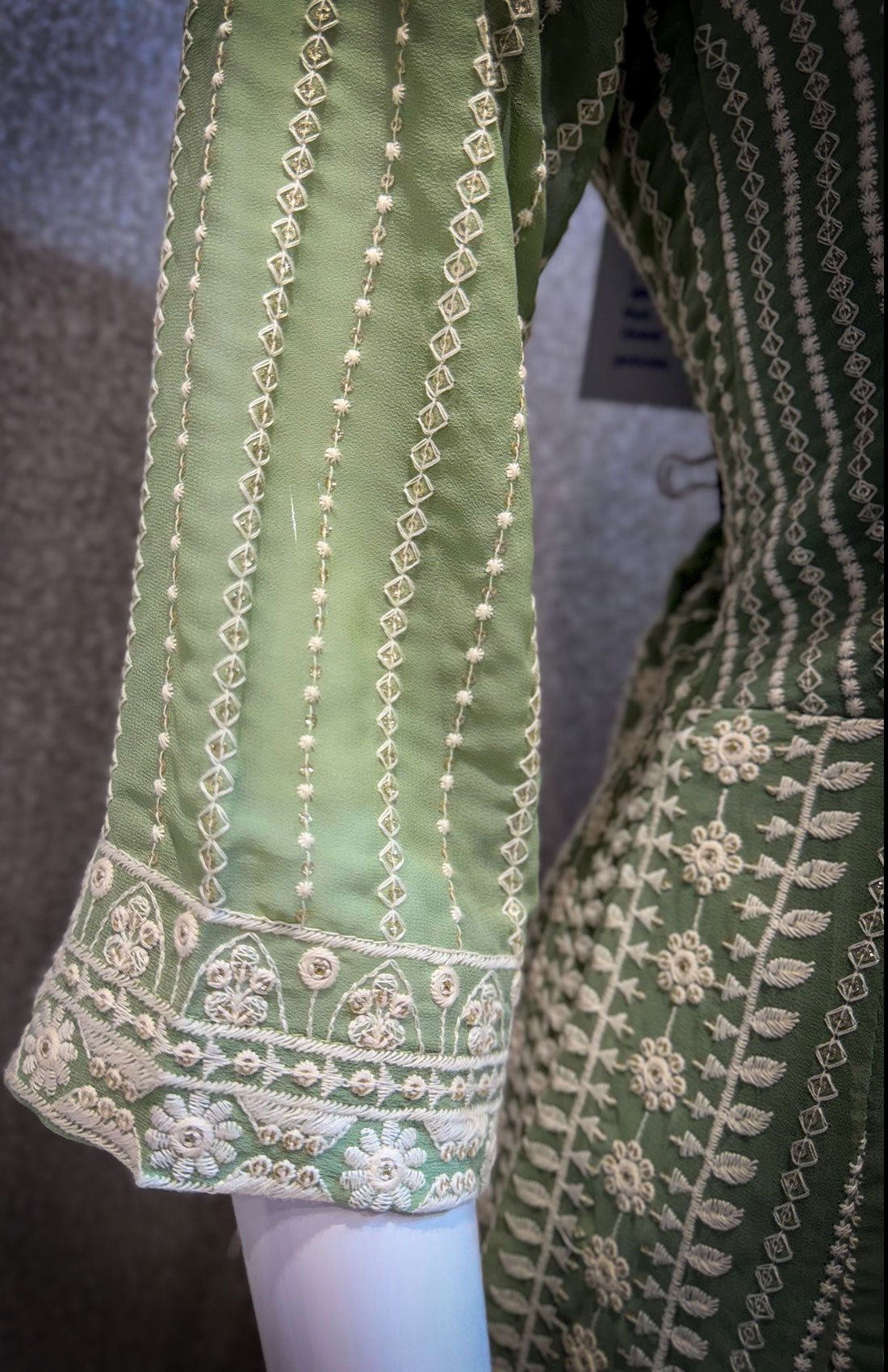 Embroidery Work Anarkali 3-peice - Olivine