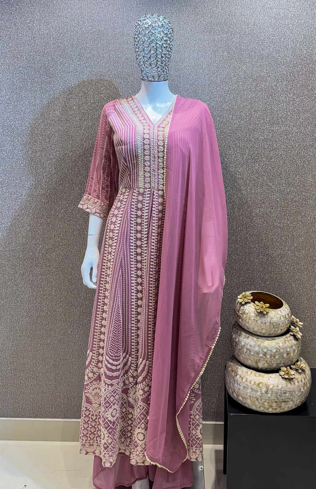 Embroidery Work Anarkali 3-peice - Bouquet