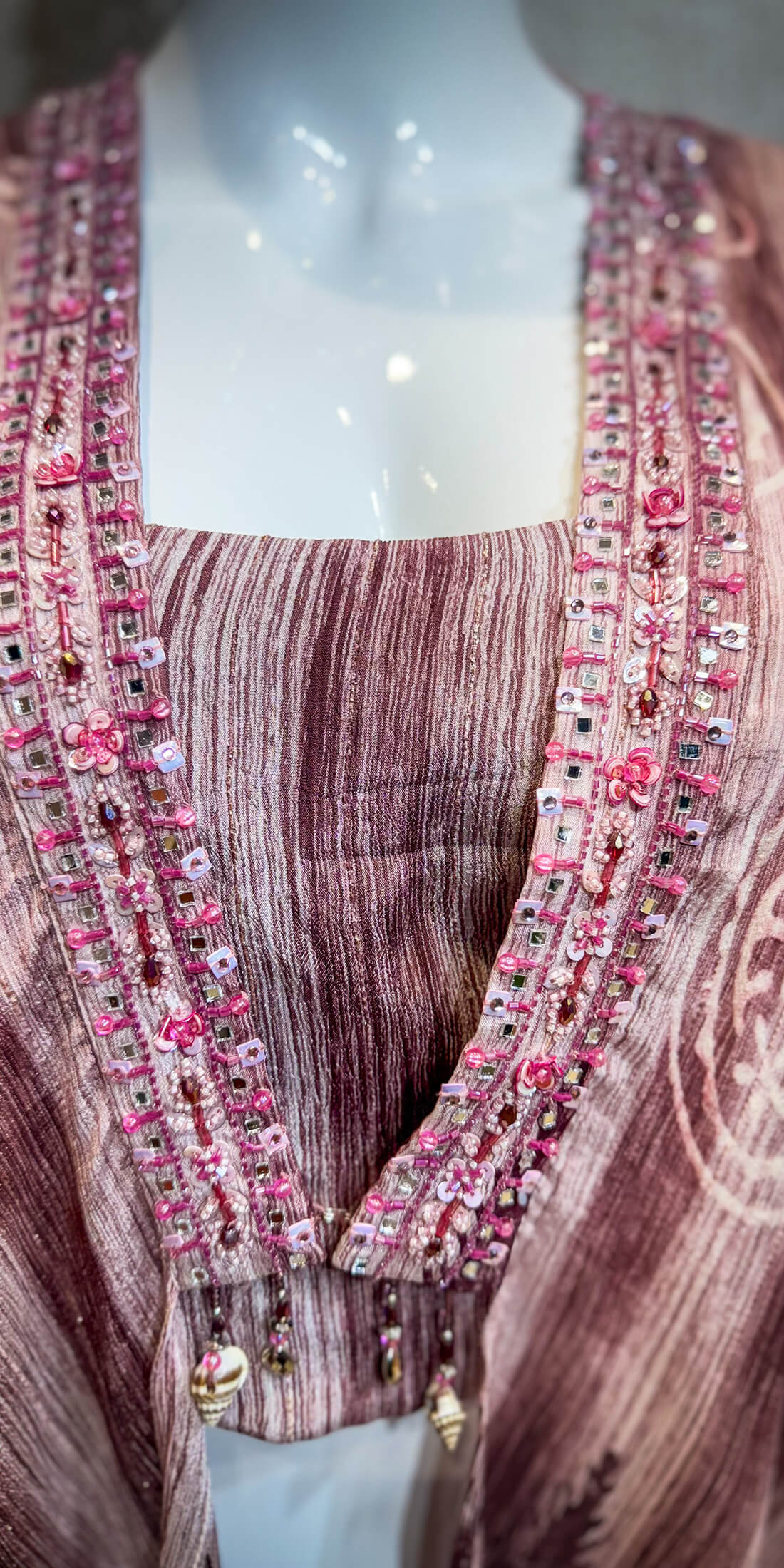 Embroidery Work Poncho Style 3-peice - Maroon