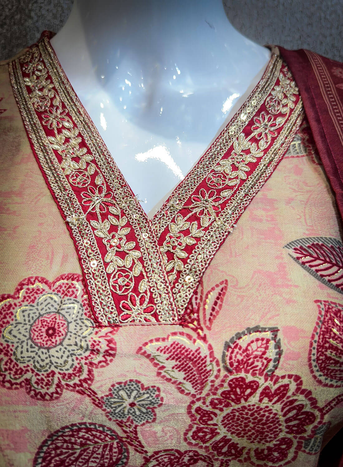 Hand Work 3piece - Dark Rose