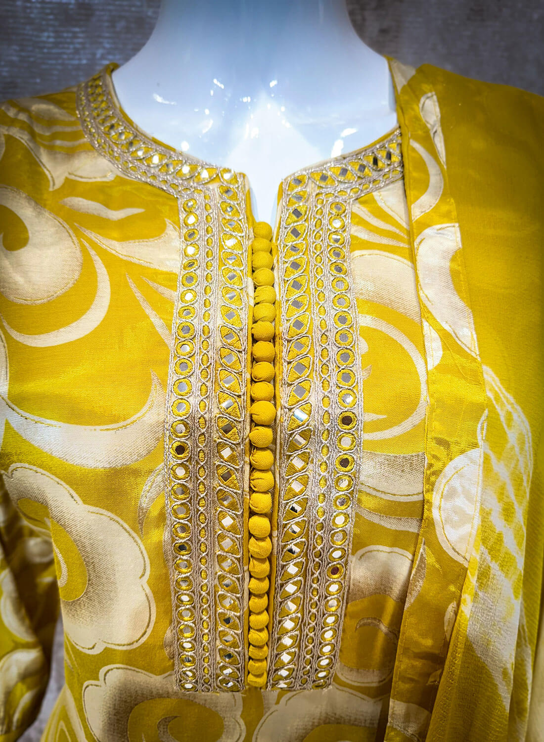 Hand Work 3piece - Light Yellow