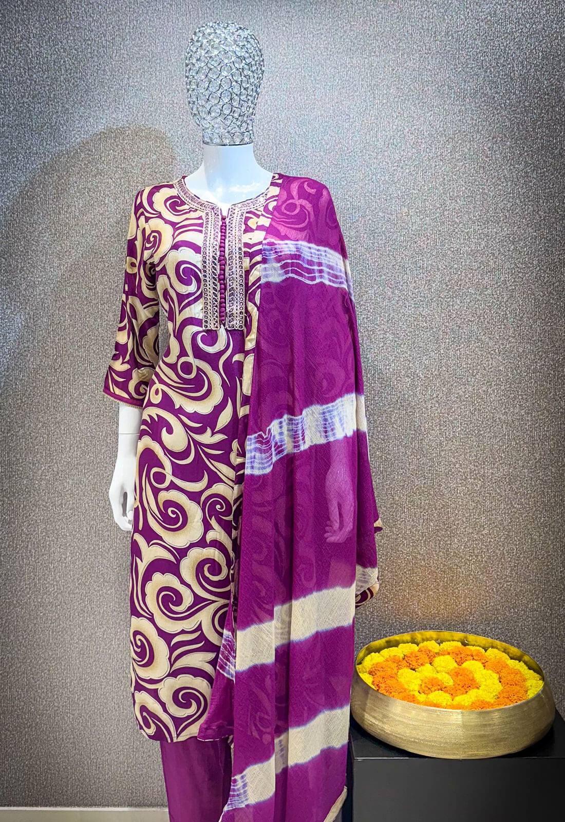 Hand Work 3piece - Purple