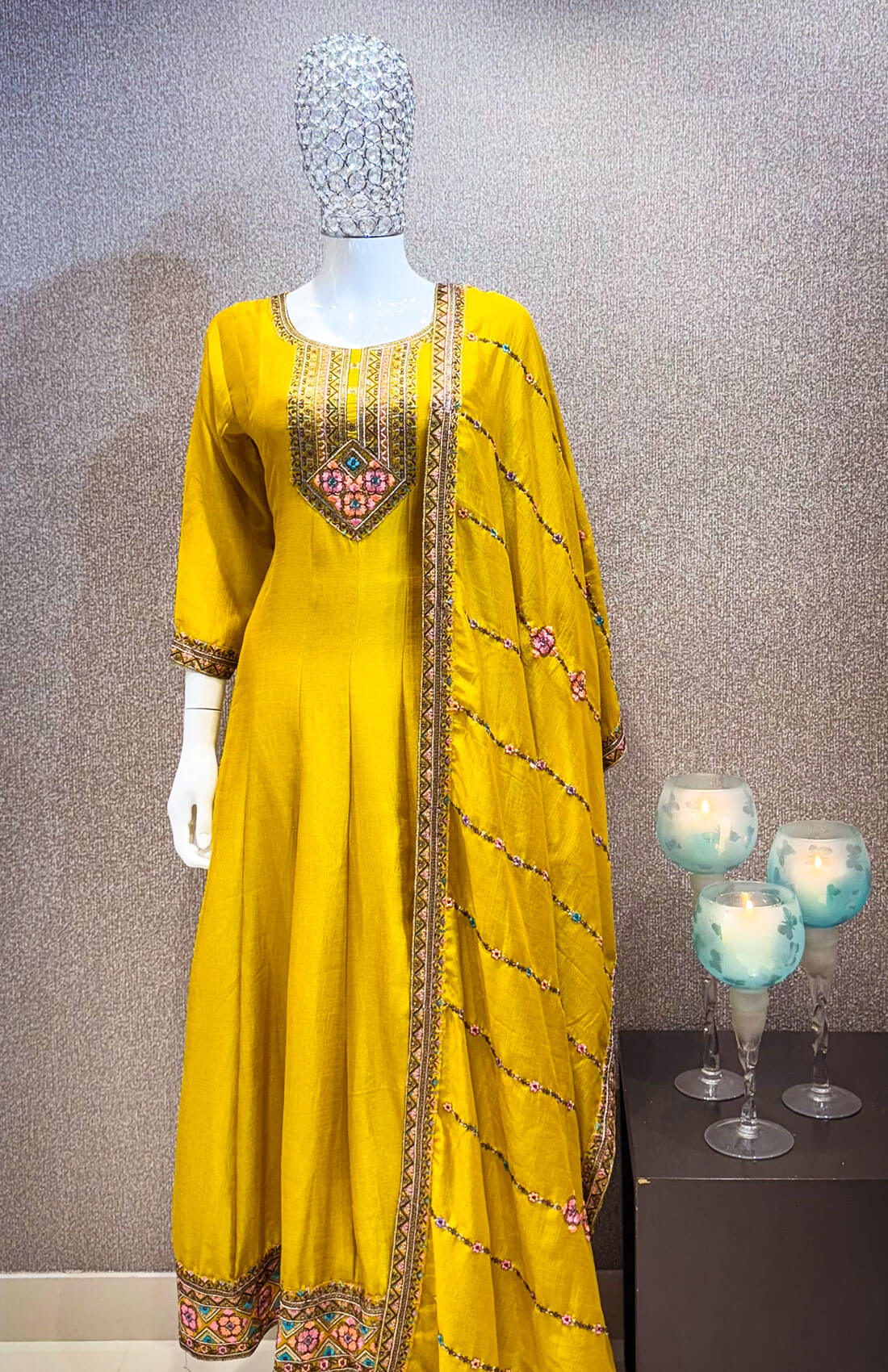 Hand Work 3piece - Yellow