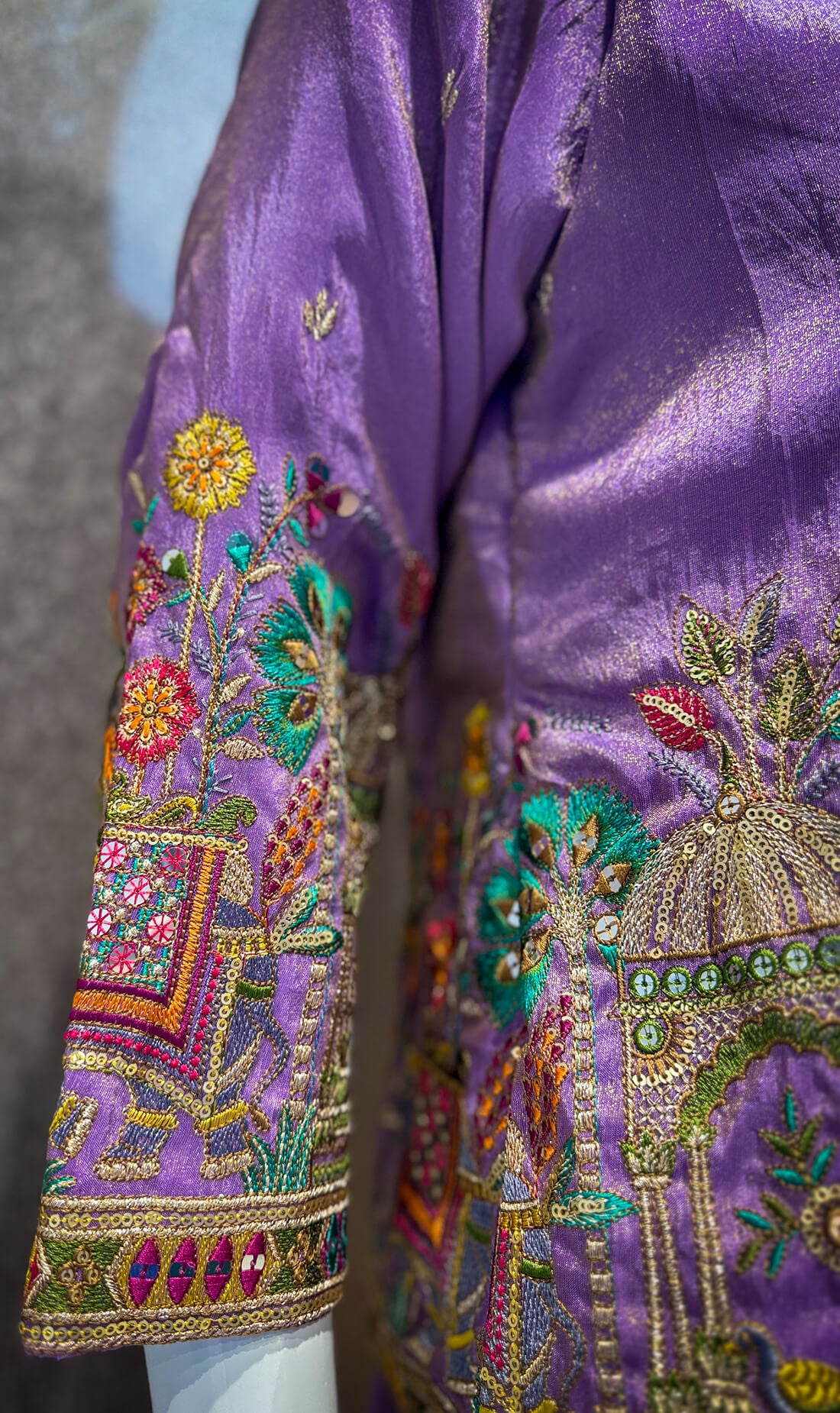 Hand Work Jacket Style 3-peice - Lavendar