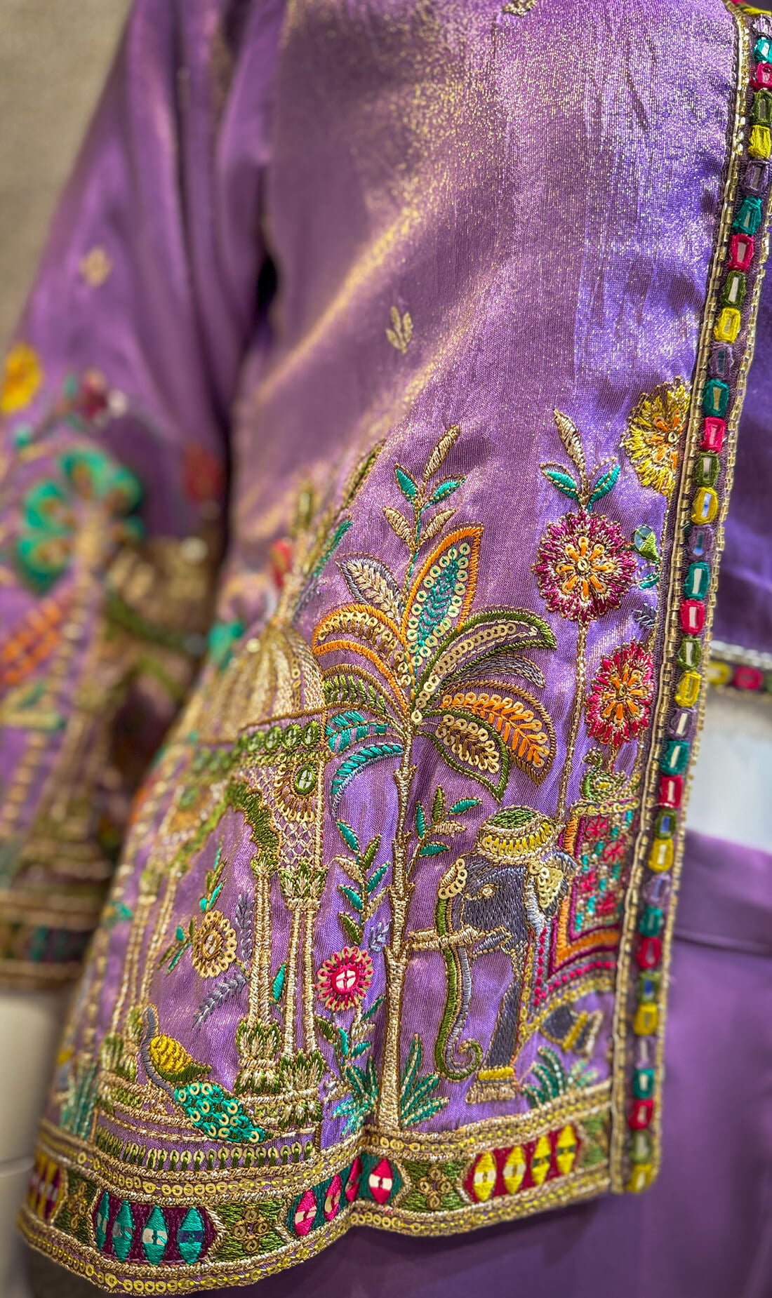 Hand Work Jacket Style 3-peice - Lavendar