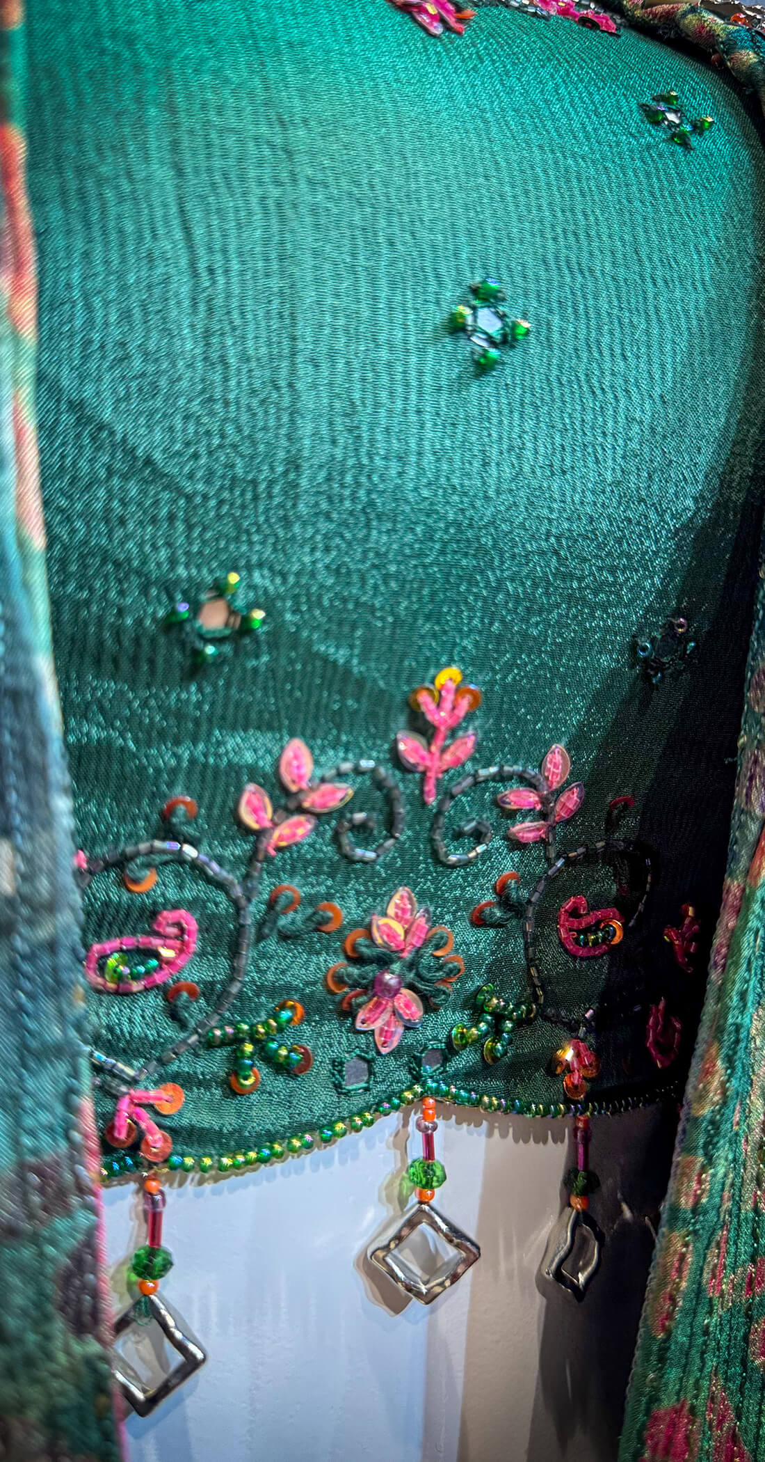 Jacket Style Embellished 3-peice Kalamkari Print